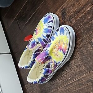 Tie Dye Vans Slip On NWT